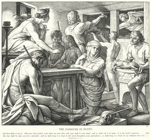 Påsken i Egypten (gravyr) av Julius (after) Schnorr von Carolsfeld