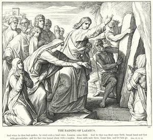 The Raising of Lazarus (gravyr) av Julius (after) Schnorr von Carolsfeld
