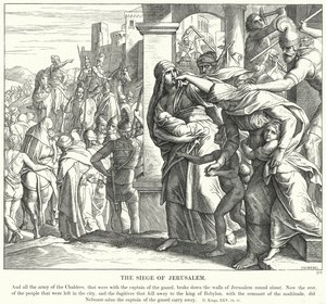 Belägringen av Jerusalem (gravyr) av Julius (after) Schnorr von Carolsfeld