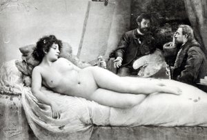 Emile Zola (1840-1902) i konstnärens ateljé, 1891