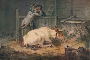 Uppvaktning i en ladugård, c1700-talet