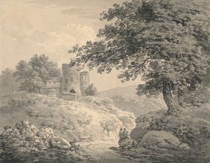 Landskap med ett förstört torn av Julius Caesar Ibbetson