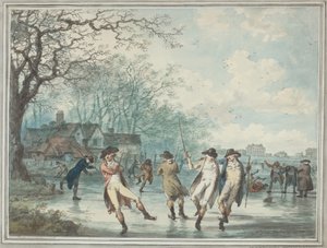Skridskoåkare på Serpentine i Hyde Park av Julius Caesar Ibbetson