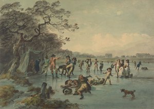 Skridskoåkning i Hyde Park av Julius Caesar Ibbetson
