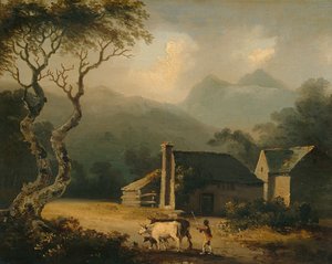 The Gathering Storm (olja på panel) av Julius Caesar Ibbetson