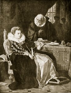Elizabeth undertecknar Marys dödsdom, illustration från 