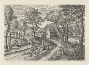 april Aprilis (titel på objekt) De tolv månaderna (serietitel) av Julius Goltzius