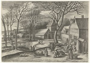December (titel på objekt) De tolv månaderna (serietitel) av Julius Goltzius