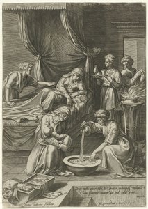 Jungfru Marias födelse av Julius Goltzius