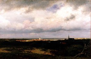 En kustutsikt nära Haag av Julius Jacobus de Sande Bakhuizen