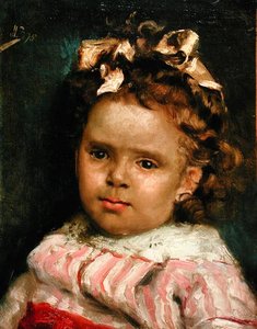 Little Girl Metisse (olja på duk) av Julius Leblanc Stewart