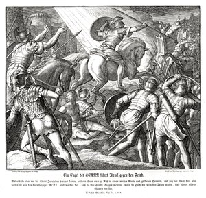 En ängel leder israeliterna, 2 makkabeer av Julius Schnorr von Carolsfeld
