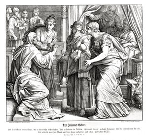 Johannes födelse, Lukasevangeliet av Julius Schnorr von Carolsfeld