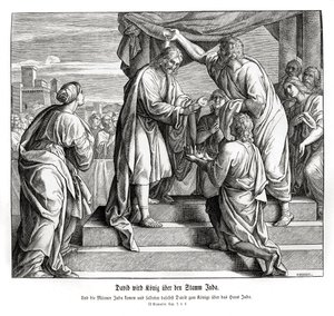 David blir kung i Juda, 2 Samuel av Julius Schnorr von Carolsfeld