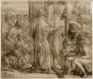 Psalmisten David - Gudstjänst av Julius Schnorr von Carolsfeld