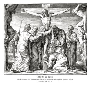 Jesu död på korset, Johannesevangeliet av Julius Schnorr von Carolsfeld