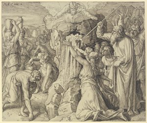 Israels barn får mat och dryck i öknen av Julius Schnorr von Carolsfeld