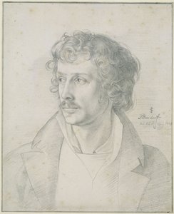 Friedrich Olivier vid 25 års ålder, bröstbild, blickande åt vänster av Julius Schnorr von Carolsfeld