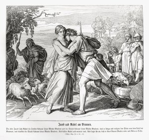Jakob och Rakel vid brunnen, Genesis av Julius Schnorr von Carolsfeld