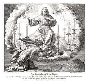 Jesus Kristus uppenbarar sig för Johannes, Uppenbarelseboken av Julius Schnorr von Carolsfeld