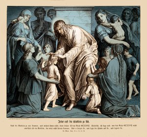 Jesus kallar barnen till sig, Markusevangeliet av Julius Schnorr von Carolsfeld