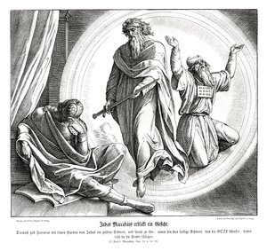 Makkabeer Judas får ett gyllene svärd av Julius Schnorr von Carolsfeld