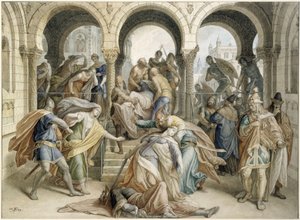 Kriemhilds död av Julius Schnorr von Carolsfeld