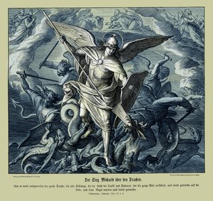 Michaels seger över draken, Uppenbarelseboken av Julius Schnorr von Carolsfeld