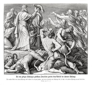 Moses och ormen av koppar, 4 Mosebok av Julius Schnorr von Carolsfeld