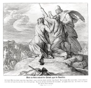 Moses ber under striden med Amalek, Exodus av Julius Schnorr von Carolsfeld