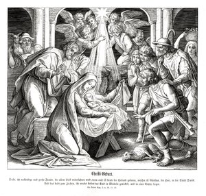 Födelse, Lukasevangeliet av Julius Schnorr von Carolsfeld