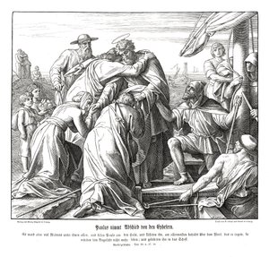 Paulus lämnar Efesierna, Apostlagärningarna av Julius Schnorr von Carolsfeld
