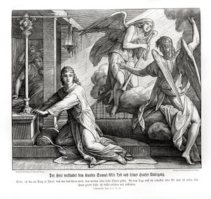 Samuel tar emot profetian om Elis död av Julius Schnorr von Carolsfeld