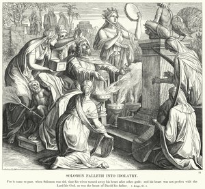 Salomo faller in i avgudadyrkan av Julius Schnorr von Carolsfeld