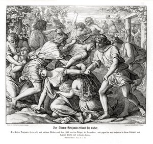 Benjamins söner och Silos döttrar, domare av Julius Schnorr von Carolsfeld