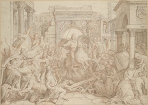 Karl den Stores intåg i Pavia, 1840. av Julius Schnorr von Carolsfeld