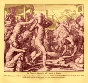 Israeliterna är förslavade i Egypten, Exodus av Julius Schnorr von Carolsfeld