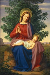 Madonnan och barnet, 1855 av Julius Schnorr von Carolsfeld