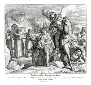 Förbundsarken som går över Jordan, Josua av Julius Schnorr von Carolsfeld