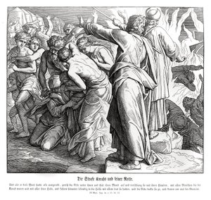 Koras straff, 4 Mosebok av Julius Schnorr von Carolsfeld