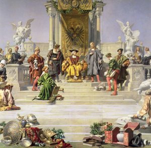 Patronage of the Arts by House of Habsburg: central del av en takmålning, 1891 (se även 70754 och 70756)