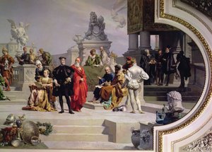 Patronage of the Arts by House of Habsburg: vänster del av en takmålning, 1891 (se även 70755 och 70756)