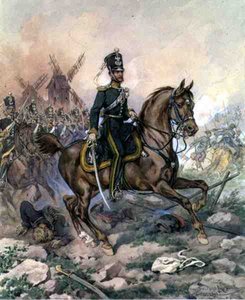 Avsnitt från upproret i november 1830-31 - befälhavare för det tredje regementet av beridna fusiliers