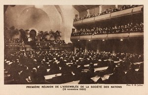 Album " Jack Bosio - War Campaign 1917-1920 ": Första mötet i Förenta Nationernas kompanier i Genève 15 november av Jullien F. H.