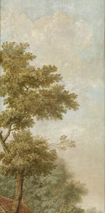 Tre väggbonader med holländskt landskap Tapetmålning Tre tapetmålningar av ett holländskt landskap Tre tapetmålningar av ett holländskt landskap av Jurriaan Andriessen (attributed to)
