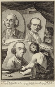 Porträtt av Izaak Schmidt, Jurriaen Andriessen och Reinier Vinkeles av Jurriaan Andriessen