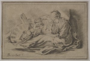 Mor med två barn, 1700-talet. av Jurriaan Cootwijk