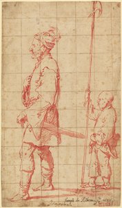 En potentat åtföljd av sin halbardbärare av Jusepe de Ribera
