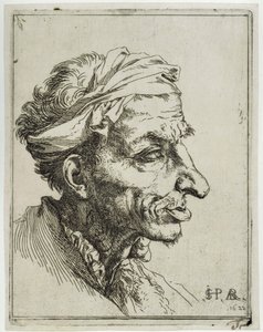 Litet groteskt huvud av Jusepe de Ribera