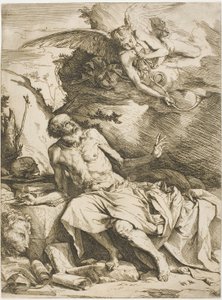 Saint Jerome lyssnar på den sista domens trumpet av Jusepe de Ribera